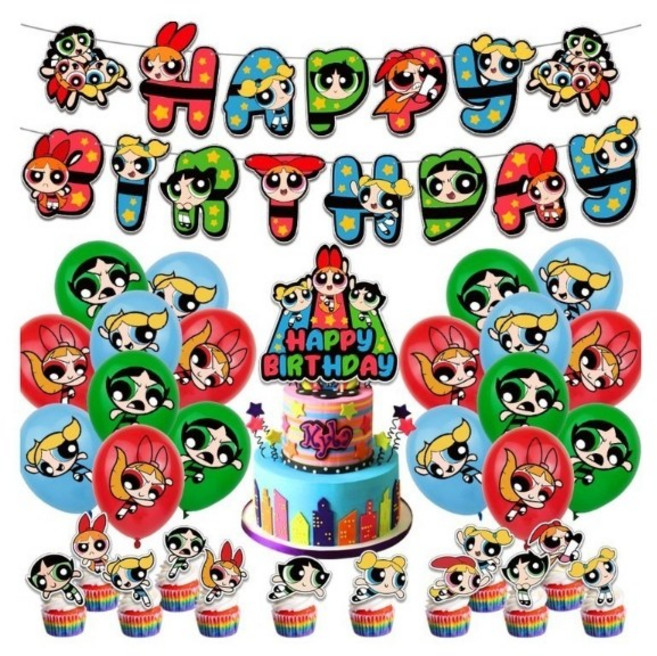 파워퍼프걸 파티풍선 풀세트, 1세트