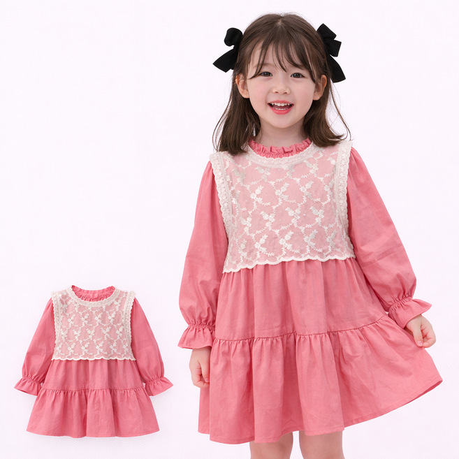 여아 레이스 베스트 캉캉 원피스 유아 프릴 원피스