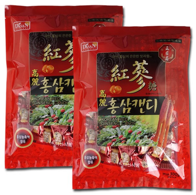 다산식품 고려 홍삼 캔디 홍삼농축액 함유, 2개, 300g