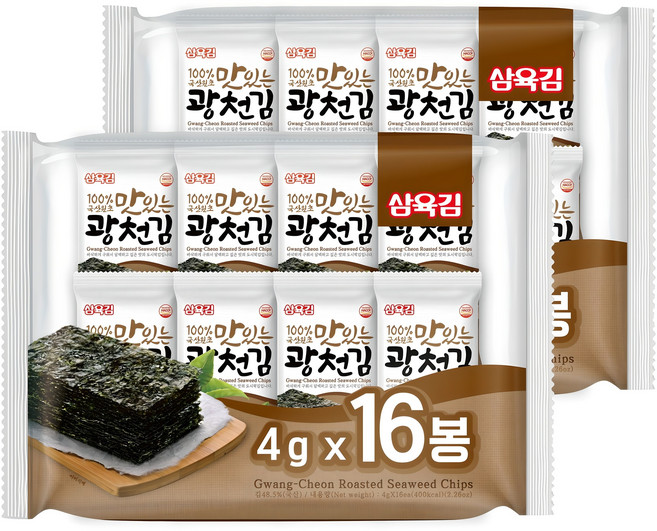 삼육김 광천김 16p, 64g, 2개