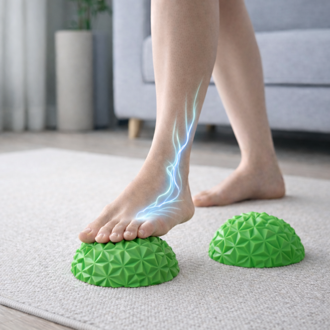 데일리코브 반구형 발바닥 지압볼 근막 마사지볼 1+1, 그린, 1세트