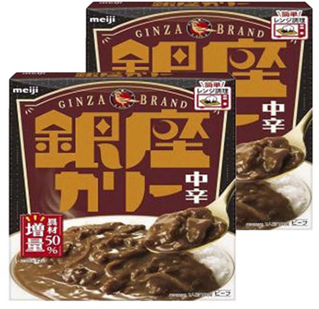 메이지 긴자 커리 중간 매운맛, 180g, 2개