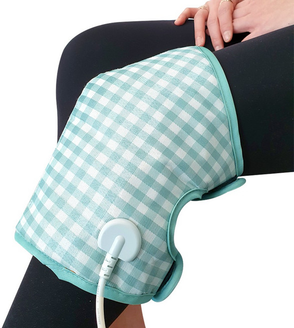 테슬테즐 황토 무릎 전기 온열 찜질기, PK-0701, 민트체크