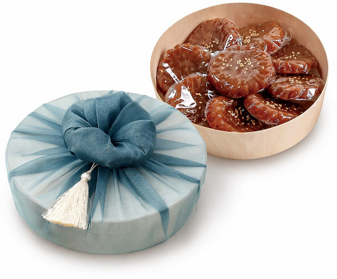 한결맛담 수제 찹쌀 약과 보자기 포장 (10구 400g 15구 600g) 외국인 스승의날 어버이날 선물 블루, 1세트