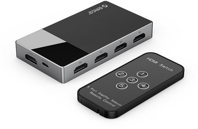 오리코 5대1 4K60Hz HDMI 어댑터 HDMI 스위치 선택기 HD-5H, 블랙, 1개