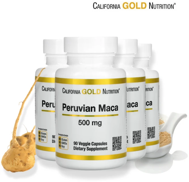 [4세트] 씨지엔 페루산 마카 500mg 식물성 90 캡슐 아답토젠 옐로우 마카 뿌리, 4개, 90정 - 쿠팡