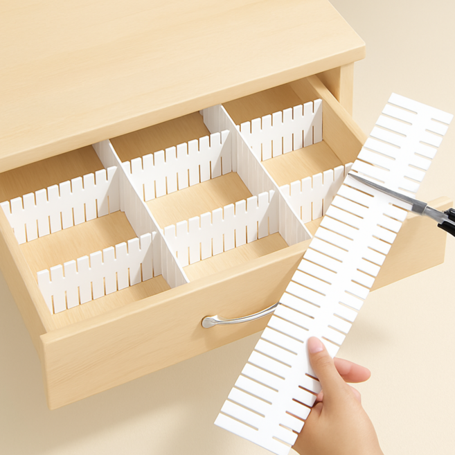 유용몰 서랍 칸막이 파티션 길이조절, 12개, 화이트