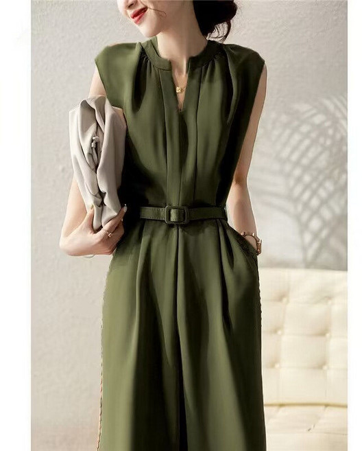 루스리더 여성 여름 루즈핏 캐주얼 쉬폰 점프 슈트 M174