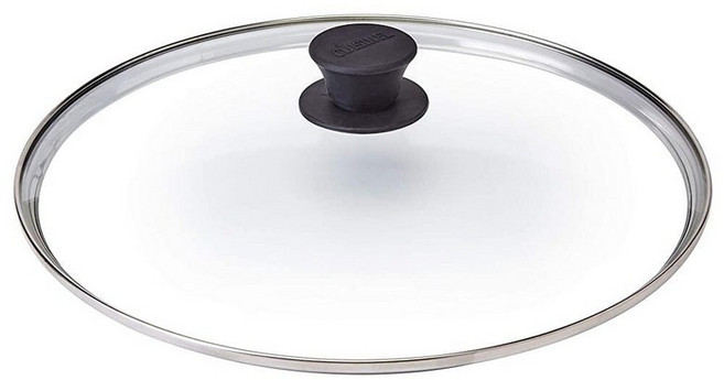 Cuisinel 주철 뚜껑 - 20.3cm (8인치) -20.32cm 롯지 프라이팬 브레이저 실리콘 핸들 홀더 관리 가이드 시즈닝 처리 교체 커버 실내/실외 오븐 오픈 파이어, 블랙 노브, 30cm
