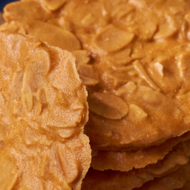 周周生活 杏仁瓦片 香酥薄脆手工製作 滿滿杏仁香氣 下午茶點心 伴手禮推薦, 1個, 杏仁,1包200g