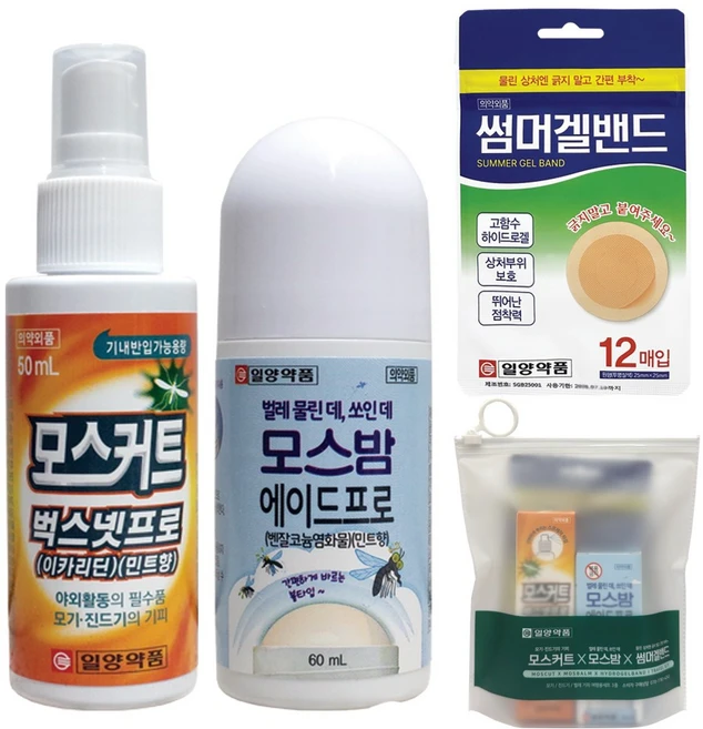해외 여행용 모기기피제 3종 세트, 1세트, 185g - 쿠팡
