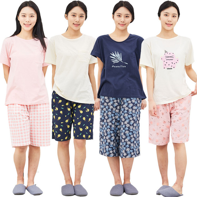 국내생산 순면 M-XL 여성/남성 홈웨어 파자마 잠옷 상하복 실내복 세트