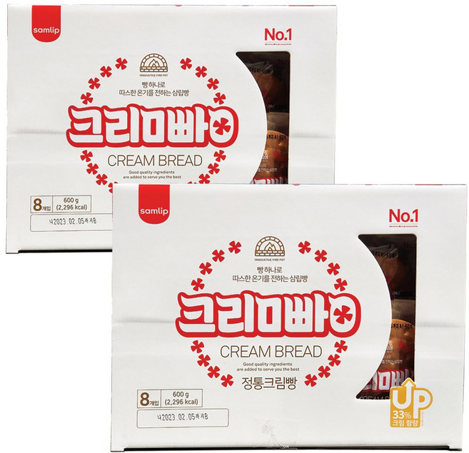 삼립 정통 크림빵, 600g, 2개