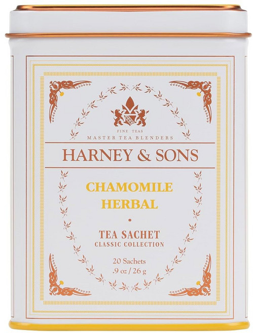 Harney & Sons 하니앤선즈 캐모마일 허브 티 클래식 틴 20포 화이트 미국 티백, 26g, 1개, 20개