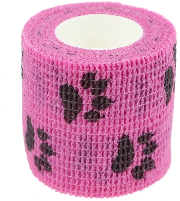 자기 접착 붕대 랩 부직포 응급 처치 테이프 개 다리 발 상처용 1 개, 10cm, Pink Dog Claw, 1개