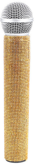 코스프레 파티 소품용 마이크, 1개, 골드큐빅