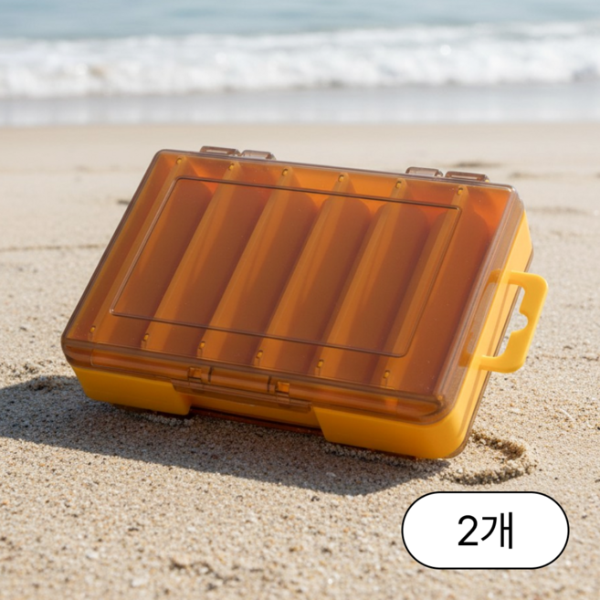로렌드 양면 미니 태클박스 에기 케이스, 2개, 옐로우