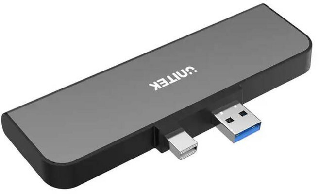 Microsoft Surface Pro 미니 디스플레이 도킹 스테이션용 Unitek USB 3.0 허브 4K HDMI 마이크로 SD SD 카, [01]Black, 01 Black, 1개
