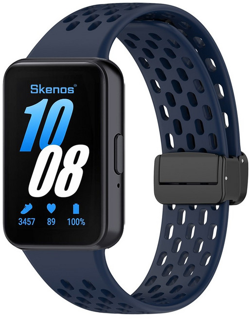 SKENOS 삼성 갤럭시 핏3 벤티드 스포츠 스트랩 마그네틱 디버클 통기성 착용감 좋은 호환 시곗줄, 1개, 네이비