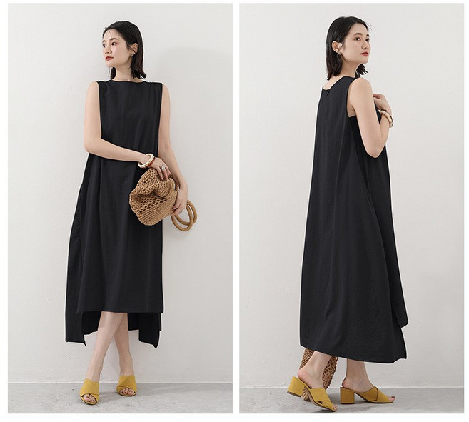 인견 나시 원피스 휴양지