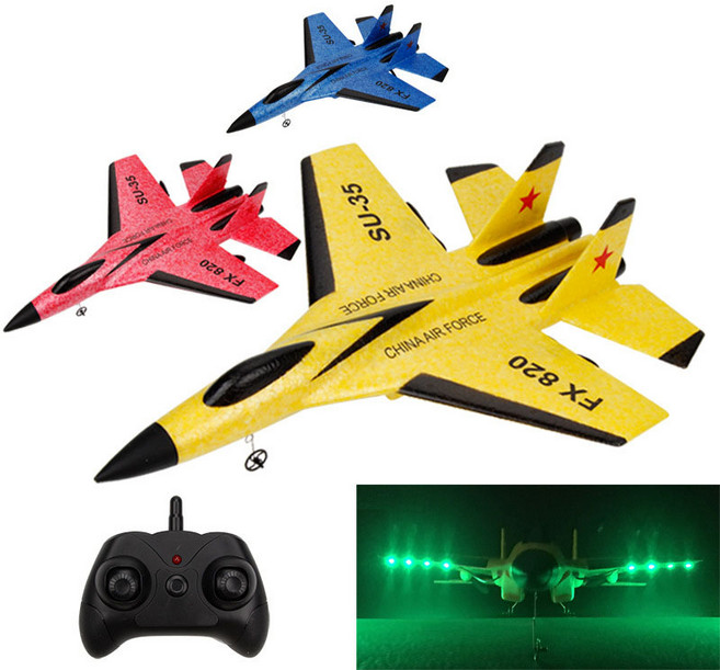 rc비행기 무선조종 비행기 RC비행기 roclub fx-620 su-35 rc 비행기 2.4g 원격 제어 비행기 전투기 모델 소년 글라이더 비행기 epp foam rc 비행기, 노랑, 1개