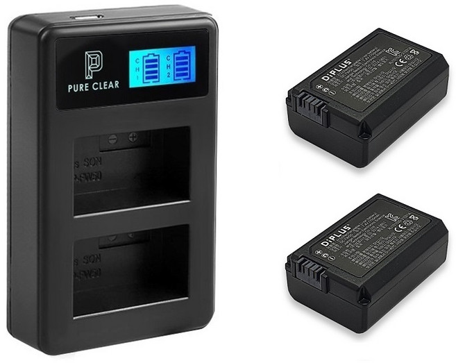 소니 NP-FW50 듀얼충전기+배터리2개 ZV-E10 A7II A7SII A7RII A7 A7S A7R A7K A6500 A6400 A6300 A6000 A5100 A5000, 1개