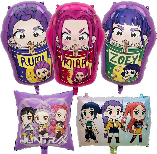 루미팝 케데헌 케이팝데몬헌터스 대형 풍선 은박 호일, 1세트, 혼합5종 B