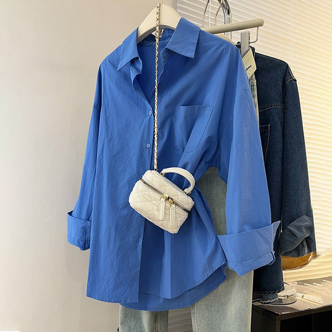 Asure 여성셔츠 긴팔 캐주얼 오버핏 셔츠 오피스룩