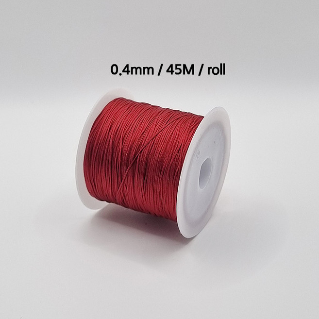 [비즈엔케이] 0.4mm 나일론 매듭실 45M (롤) 판매단위 팔찌 만들기 재료, 1개, 버건디
