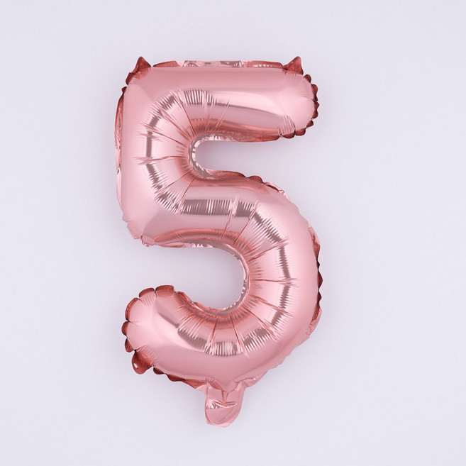 아트포유 은박 파티 숫자풍선 중형 80cm, 1개, 핑크 골드 5