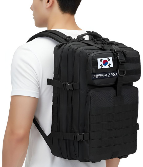 XXL 대용량 군인 출타가방 밀리터리 백팩 59L + 패치 2종 세트