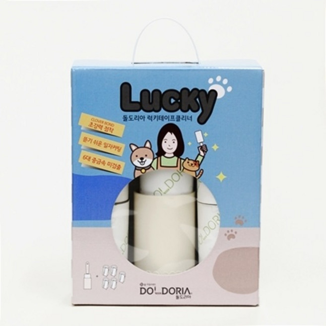 돌도리아 럭키 테이프클리너 의류용 (본품1+리필5) 고양이 털 제거, 1개