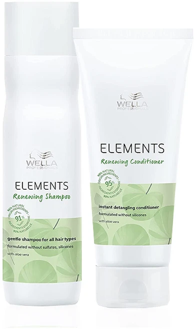 웰라 엘리먼트 샴푸 250ml & 컨디셔너 200ml 세트 WELLA ELEMENTS - 쿠팡