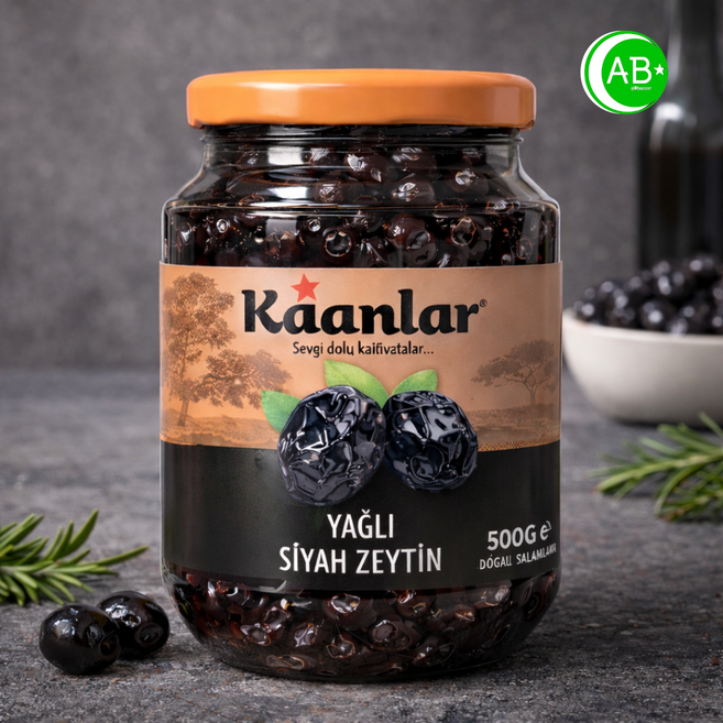 Black Olives in Oil Gemlik Siyah Zeytin Turkiye 블랙올리브 인 오일 튀르키예, 2개, 500g
