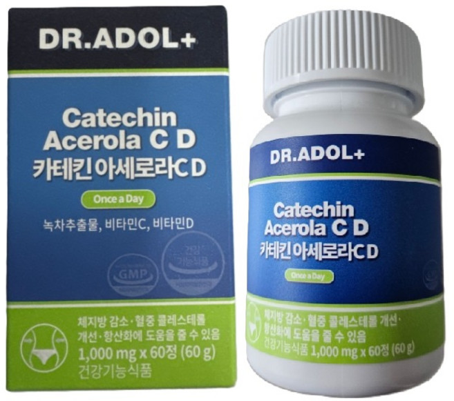(정품)닥터아돌 카테킨아세로라CD 체지방감소 혈중 콜레스트롤개선 카세킨함유 1000mg*, 1개, 60정