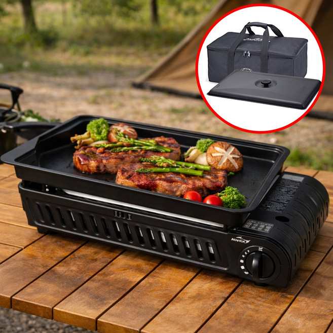 코베아 구이바다 L 3WAY 올블랙 캠핑 가스 그릴 버너 베이직 + 가방 휴대용, 1개