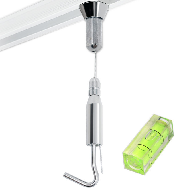 마이토우 레일 액자걸이 와이어 2M 단품 수평계 포함, 1개, 플래티넘 실버