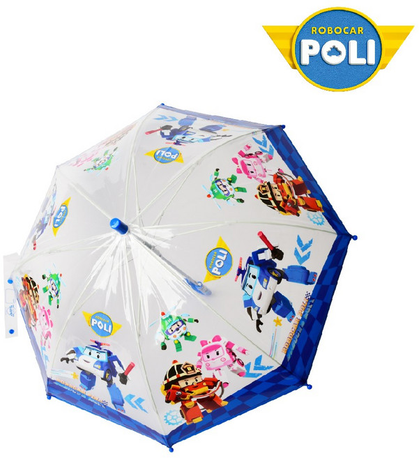 47우산 로보카폴리 안전투명 남아우산 자동우산 장우산 캐릭터우산