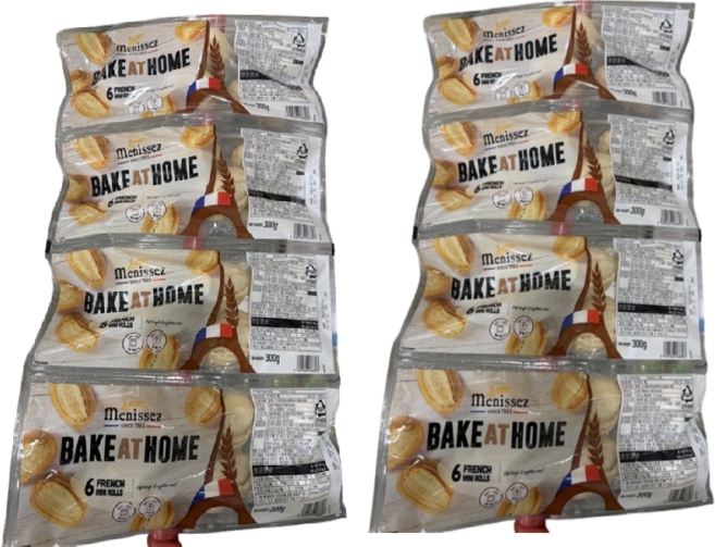 MENISSEZ 미니 프렌치 롤 바게트 생지, 8개, 300g