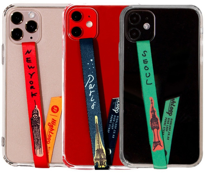 하이루프 HIGHLOOP 오리지널 핑거스트랩 핸드폰 줄 폰스트랩 3개세트, 1개, PS01.City