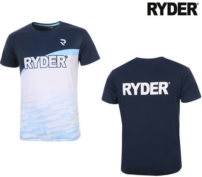 라이더 티셔츠 배드민턴 반팔 상의 남성 여성 게임웨어 네이비 화이트 2022R-13