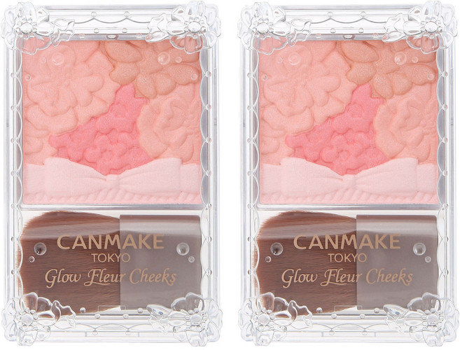 캔메이크 글로우 플로어 치크 팩트 블러셔 6.3g, 01 피치 플뢰르, 2개