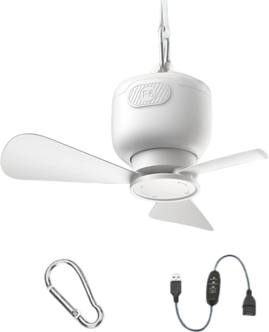 智慧充電吊扇 450mm大直徑扇葉 12000mAh電池 3段風力 定時, USB插電款
