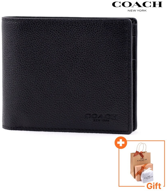 [국내백화점A/S] 코치 반지갑 남자 명품 가죽 지갑 슬림 ID 빌폴드 CR911BLK