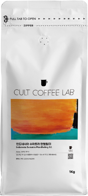 컬트커피랩 묵직한 바디 다크초코 스파이시 인도네시아 수마트라 만델링 G1 싱글오리진 커피원두 당일로스팅, 1kg, 1개, 홀빈(분쇄안함)