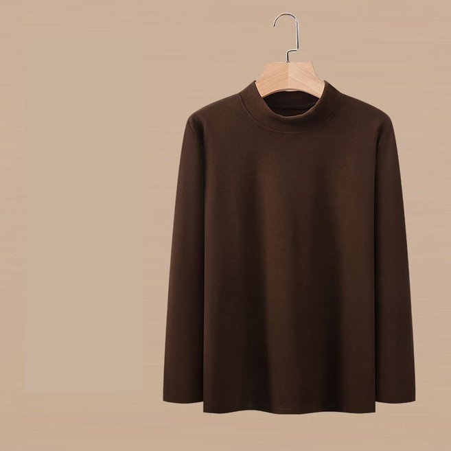 남성 기모 티셔츠 캐주얼 가을 겨울 도톰 긴팔티 심플 풀오버 상의 솔리드 데일리 남여공용 티셔츠 LPC