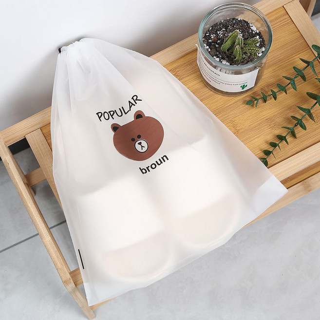 便攜鞋子收納袋 小熊圖案, 小熊10個裝 16x20, 1套