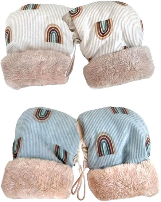 셀렉트템 무지개 킥보드 자전거 전동 스쿠터 킥보드 겨울 방한 핸들워머, 1세트, 블루