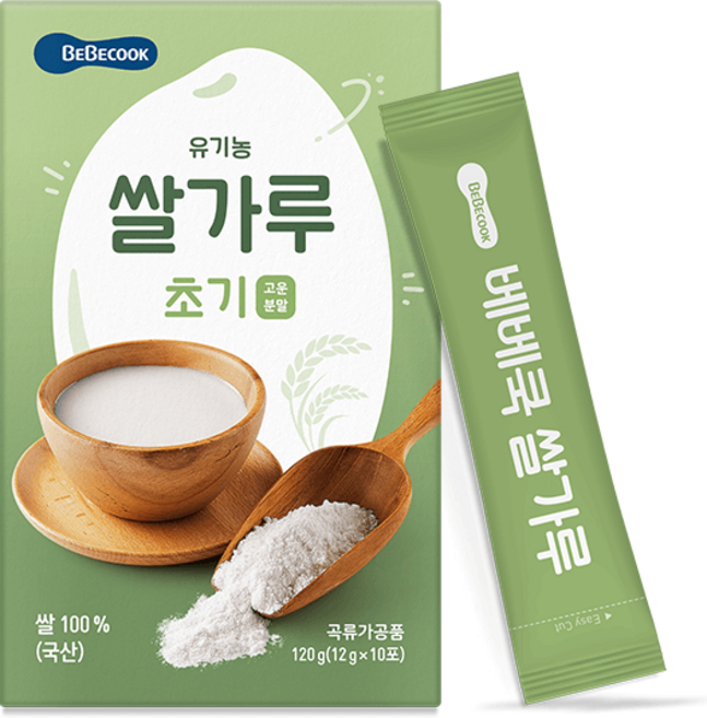베베쿡 유기농 쌀가루 분말이유식, 120g, 1개