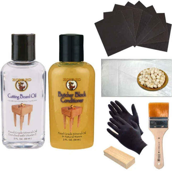 하워드 나무 도마 오일 미네랄 원목 캄포 엔드그레인 라탄 관리키트 9종, 1개, 59ml - 쿠팡